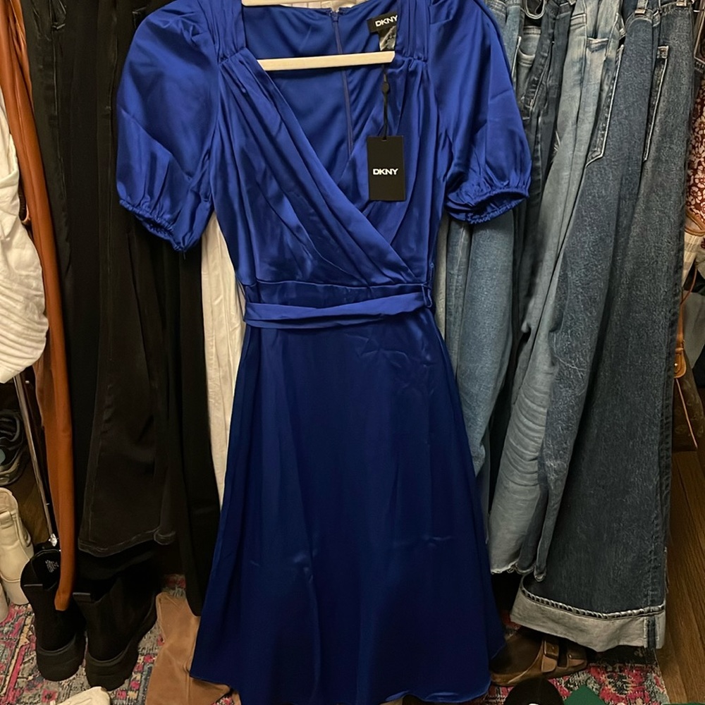 DKNY Royal blue silk dress